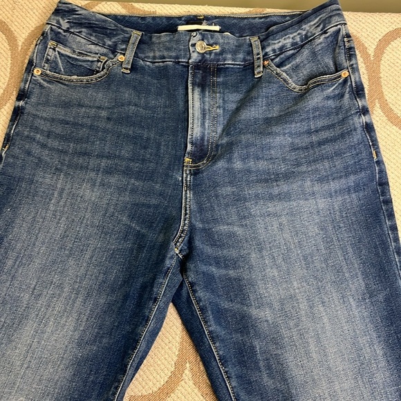 Express 90’s slim high rise FlexX stretch raw hem jeans, large short: 12/14/16 - Picture 15 of 17
